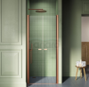 NEW TRENDY Drzwi wnękowe NEW SOLEO COPPER BRUSHED 2D U 90x195 szkło czyste 6mm Active Shield - wahadłowe D-0495A 